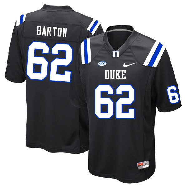 Men #62 Graham Barton Duke Blue Devils College Football Jerseys Sale-Black